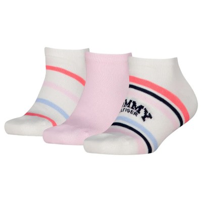 чорапи,мъжки,чорапи,дамски,чорапи,tommy,hilfiger,sport,stripe,sneaker,socks,3,pairs,white,pink,(pink)