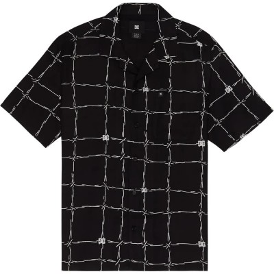 риза,с,къс,ръкав,дамски,ризи,мъжки,ризи,dc,shoes,wired,resort,short,sleeve,shirt,black,(black)