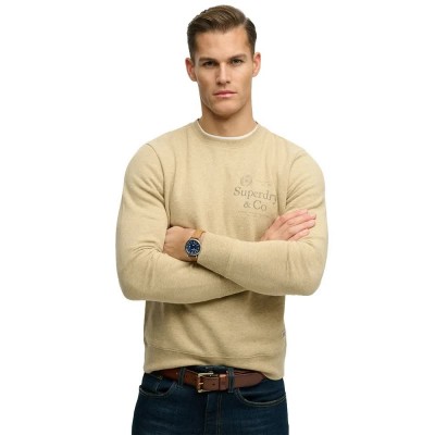 блуза,мъжки,пуловери,superdry,1954,company,relaxed,fit,sweatshirt,beige,(pumice,stone,beige,marl)