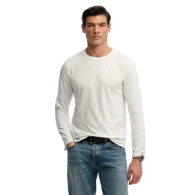 тениска,мъжки,тениски,дамски,тениски,superdry,classic,cotton,linen,long,sleeve,t,shirt,white,(lime,white)