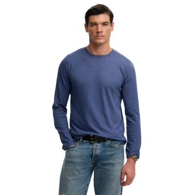 тениска,мъжки,тениски,дамски,тениски,superdry,classic,cotton,linen,long,sleeve,t,shirt,blue,(montauk,blue)