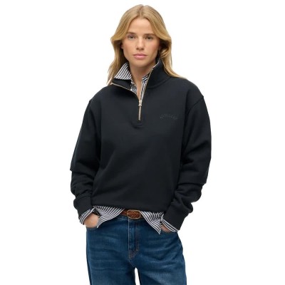 блуза,дамски,блузи,superdry,essential,logo,embroidered,half,zip,sweatshirt,blue,(eclipse,navy)