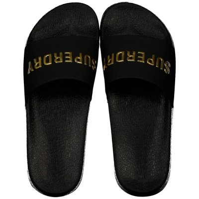 мъжки,джапанки,и,чехли,дамски,сандали,и,чехли,superdry,premium,metallic,pool,slides,black,(black,gold)