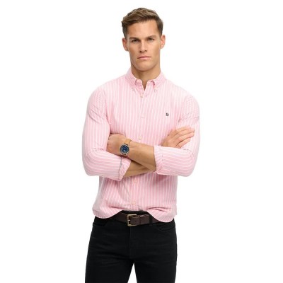 риза,с,дълъг,ръкав,мъжки,ризи,superdry,preppy,oxford,long,sleeve,shirt,pink,(cali,coral,optic,stripe)