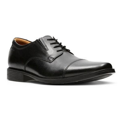 обувки,мъжки,обувки,clarks,shoes,tilden,cap,shoes,refurbished,black,(black,leather)