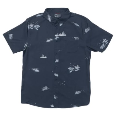 риза,с,къс,ръкав,дамски,ризи,мъжки,ризи,salty,crew,breezer,perf,button,up,short,sleeve,shirt,blue,(midnight,navy)