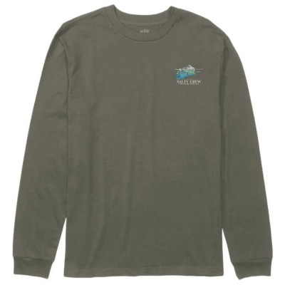 тениска,мъжки,тениски,дамски,тениски,salty,crew,mahi,surface,long,sleeve,t,shirt,green,(dusty,olive)