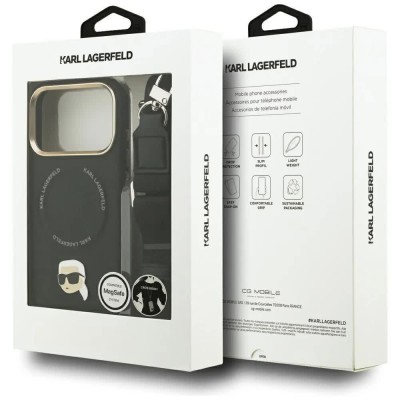 други,аксесоари,karl,lagerfeld,big,strap,karl,metal,logo,magsafe,iphone,17,pro,phone,case,black,(black)