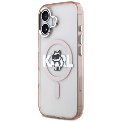 други,аксесоари,karl,lagerfeld,iml,choupette,sketch,logo,magsafe,iphone,17,phone,case,clear,(pink)