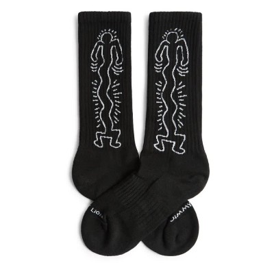 чорапи,мъжки,чорапи,дамски,чорапи,jimmy,lion,keith,haring,dancer,long,socks,black,(black)