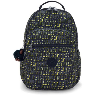 раница,раници,kipling,seoul,lap,27l,backpack,black,(lets,play,print)