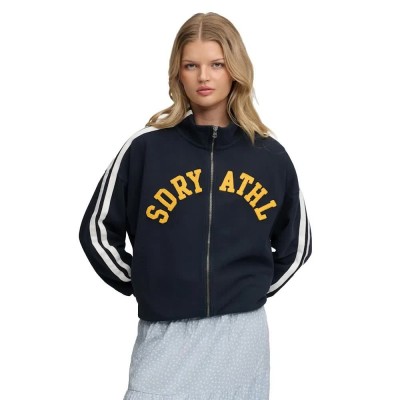 блуза,дамски,блузи,superdry,athletic,essential,applique,loose,fit,full,zip,sweatshirt,blue,(eclipse,navy)