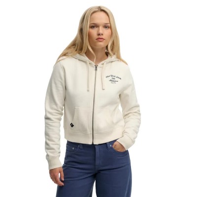 блуза,дамски,блузи,superdry,athletic,essential,crop,full,zip,sweatshirt,beige,(desert,bone,off,white)