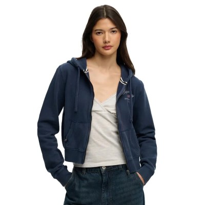 блуза,дамски,блузи,superdry,athletic,essential,crop,full,zip,sweatshirt,blue,(lauren,navy)