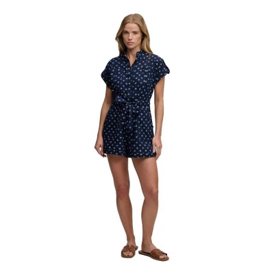 гащеризон,дамски,гащеризони,superdry,belted,utility,playsuit,short,sleeve,romper,blue,(eclipse,navy,geo)