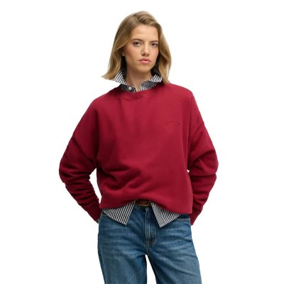 блуза,дамски,блузи,superdry,essential,logo,crew,sweatshirt,red,(bordeaux,red)