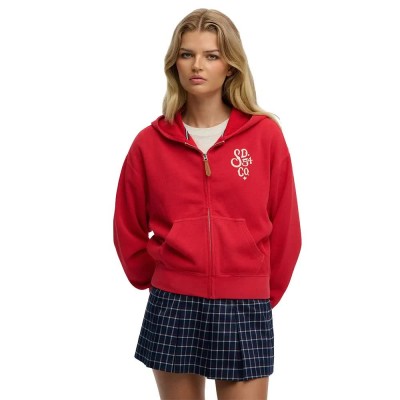 блуза,дамски,блузи,superdry,heritage,hamptons,full,zip,sweatshirt,red,(varsity,red)