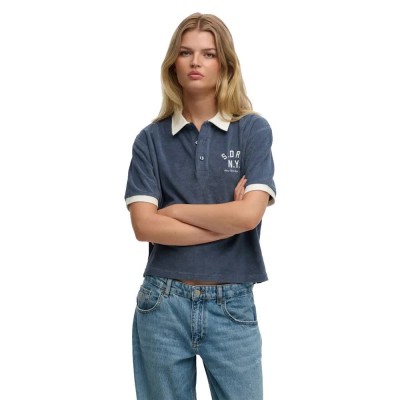 дамски,блузи,с,яка,мъжки,блузи,с,яка,superdry,heritage,terry,long,sleeve,polo,blue,(vintage,indigo)