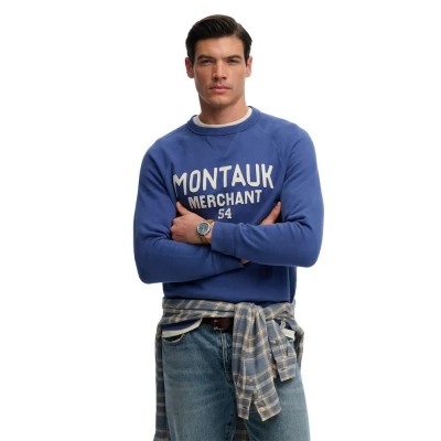 блуза,мъжки,пуловери,superdry,merchant,vintage,applique,sweatshirt,blue,(summit,blue)