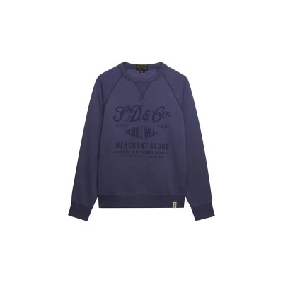 блуза,мъжки,пуловери,superdry,merchant,vintage,print,sweatshirt,blue,(soft,navy)