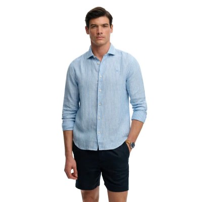 риза,с,дълъг,ръкав,дамски,ризи,мъжки,ризи,superdry,riviera,linen,long,sleeve,shirt,blue,(classic,blue,stripe)