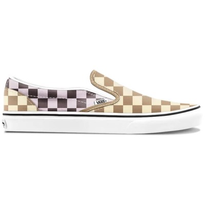 маратонки,мъжки,маратонки,дамски,маратонки,vans,classic,slip,on,trainers,beige,(check,mix,multi)