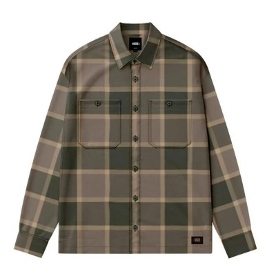 риза,с,дълъг,ръкав,дамски,ризи,мъжки,ризи,vans,larkspur,plaid,flannel,long,sleeve,shirt,green,(obsidian,fern,bungee,cord)