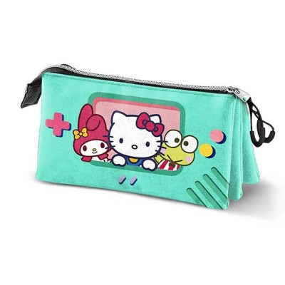 ученически,принадлежности,karactermania,hello,kitty,triple,videogame,11x23x8,cm,pencil,case,green,(multicolor)