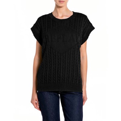 блуза,мъжки,пуловери,дамски,пуловери,replay,dk4211.000.g21280g,sleeveless,sweater,black,(black)