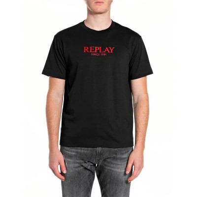 тениска,мъжки,тениски,дамски,тениски,replay,m3341,.000.2660,short,sleeve,t,shirt,black,(black)