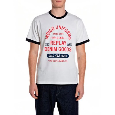тениска,мъжки,тениски,дамски,тениски,replay,m3342,.000.2660,short,sleeve,t,shirt,white,(natural,white)