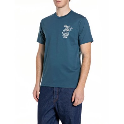 тениска,мъжки,тениски,дамски,тениски,replay,m3345,.000.2660,short,sleeve,t,shirt,blue,(petrol,blue)
