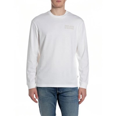 тениска,мъжки,тениски,дамски,тениски,replay,m3357,.000.22662,long,sleeve,t,shirt,white,(natural,white)