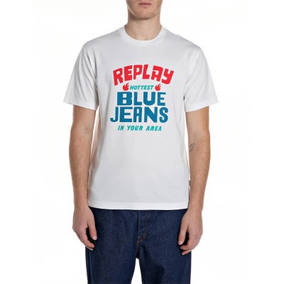 тениска,мъжки,тениски,дамски,тениски,replay,m3354,.000.2660,short,sleeve,t,shirt,white,(natural,white)