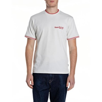 тениска,мъжки,тениски,дамски,тениски,replay,m3367,.000.22662,short,sleeve,t,shirt,white,(ivory)