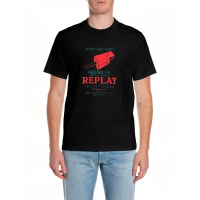 тениска,мъжки,тениски,дамски,тениски,replay,m3385,.000.23608p,short,sleeve,t,shirt,black,(black)