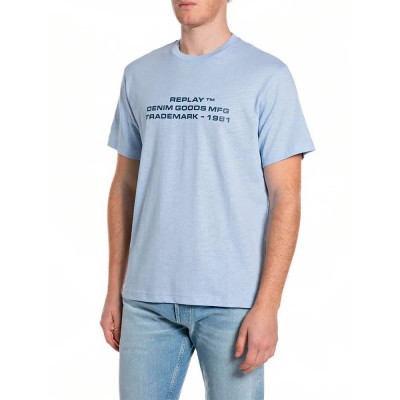 тениска,мъжки,тениски,дамски,тениски,replay,m3415,.000.24038,short,sleeve,t,shirt,blue,(light,azure)