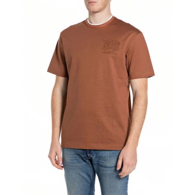 тениска,мъжки,тениски,дамски,тениски,replay,m3428,.000.23804,short,sleeve,t,shirt,brown,(tobacco)