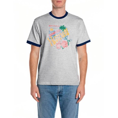 тениска,мъжки,тениски,дамски,тениски,replay,m3511,.000.23792p,short,sleeve,t,shirt,grey,(brooklin,grey,melange)