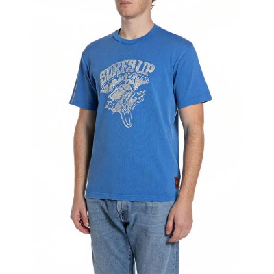 тениска,мъжки,тениски,дамски,тениски,replay,m3513,.000.23792m,short,sleeve,t,shirt,blue,(ocean,blue)