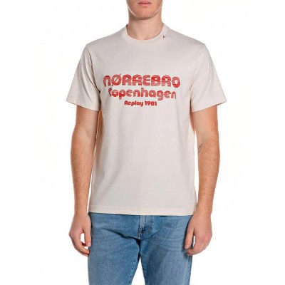 тениска,мъжки,тениски,дамски,тениски,replay,m3548,.000.23608p,short,sleeve,t,shirt,beige,(cream)