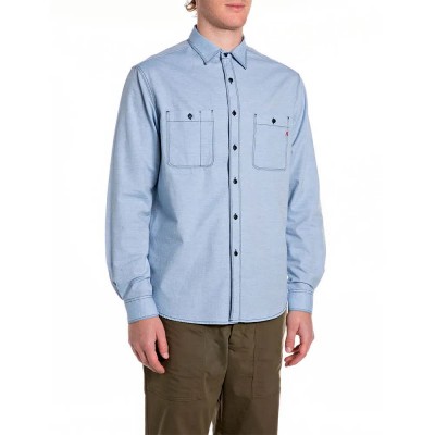 риза,с,дълъг,ръкав,дамски,ризи,мъжки,ризи,replay,m4150,.000.85496,long,sleeve,shirt,blue,(light,blue)