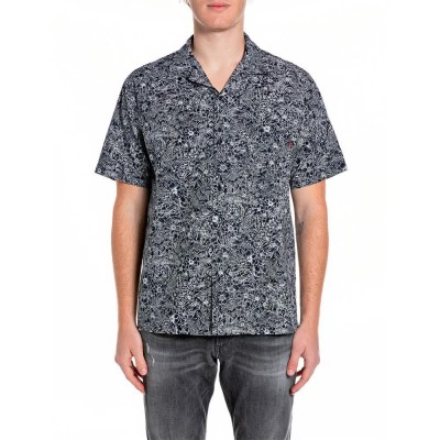 риза,с,къс,ръкав,дамски,ризи,мъжки,ризи,replay,m4157,.000.75102,short,sleeve,shirt,grey,(blue,white)
