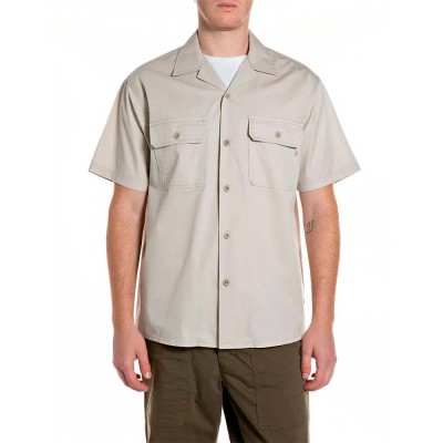 риза,с,къс,ръкав,дамски,ризи,мъжки,ризи,replay,m4160,.000.85503,short,sleeve,shirt,beige,(bone)
