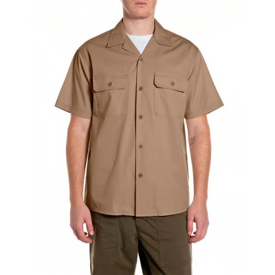 риза,с,къс,ръкав,дамски,ризи,мъжки,ризи,replay,m4160,.000.85503,short,sleeve,shirt,brown,(light,coffee)