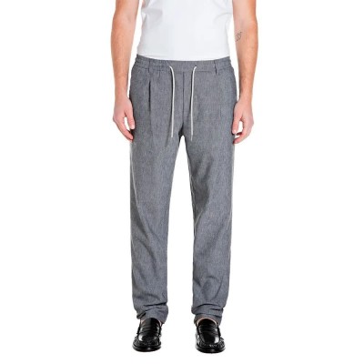 панталони,мъжки,панталони,дамски,панталони,replay,m9065,.000.52887,pants,grey,(black,chalk)