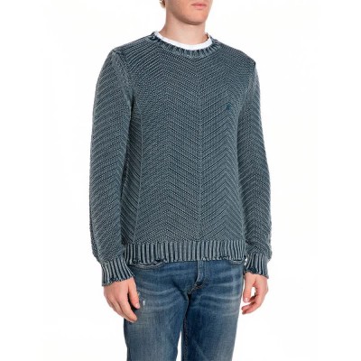 блуза,мъжки,пуловери,дамски,пуловери,replay,uk5168.000.g21280q,sweater,blue,grey,(petrol,blue)