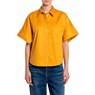 риза,с,къс,ръкав,дамски,ризи,мъжки,ризи,replay,w2379,.000.85482,short,sleeve,shirt,yellow,(ocher,arrowwood)