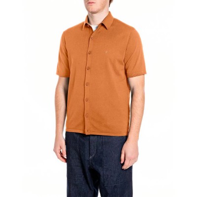 риза,с,къс,ръкав,дамски,ризи,мъжки,ризи,replay,uk5158.000.g23726,short,sleeve,shirt,orange,(sahara)