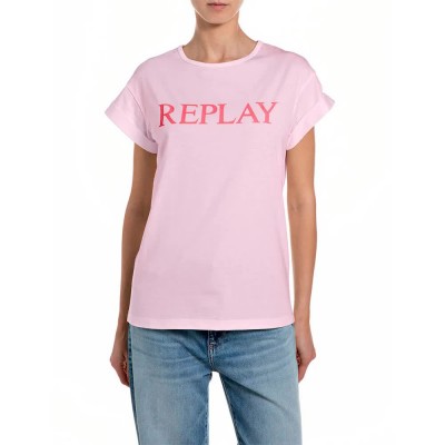 тениска,мъжки,тениски,дамски,тениски,replay,w3473b.000.2660,short,sleeve,t,shirt,pink,(flamingo,pink)